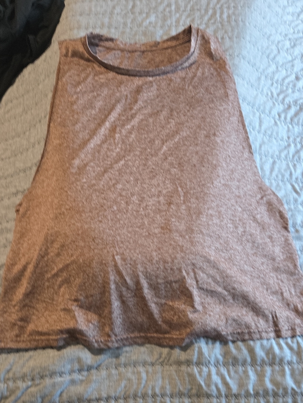 SHEIN Heathered Brown Scoop Neck Tank Top